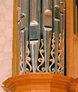 PLU Pipe shades with dream catcher symbols and wood carved ornament, Pacific Lutheran University, Tacoma WA